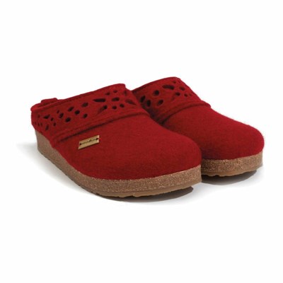 Haflinger Lacey Clogs Dam Röda | 90617-LEMN